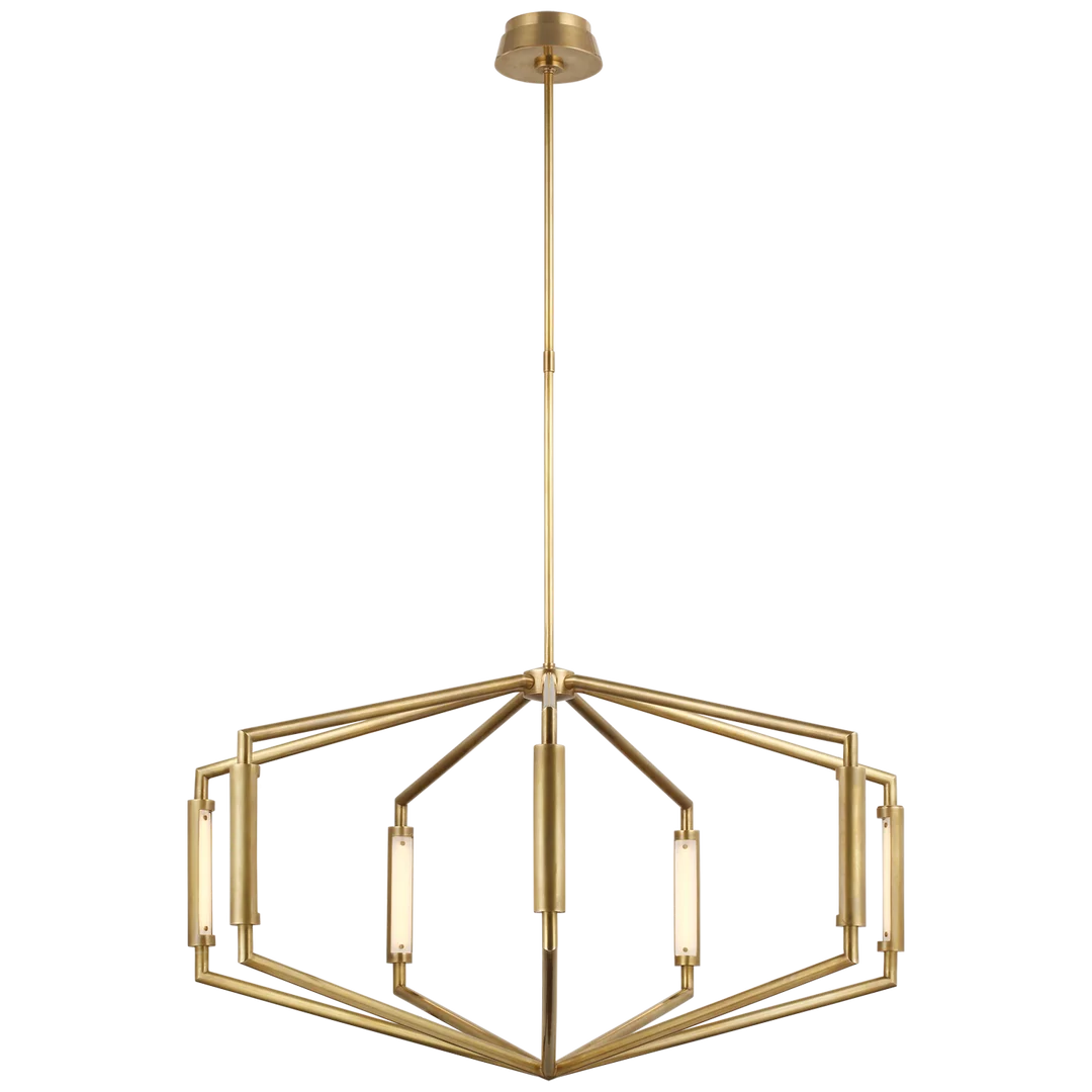 April 40" Low Profile Chandelier-Visual Comfort-VISUAL-KW 5707AB-Chandeliers40"/Antique-Burnished Brass-1-France and Son