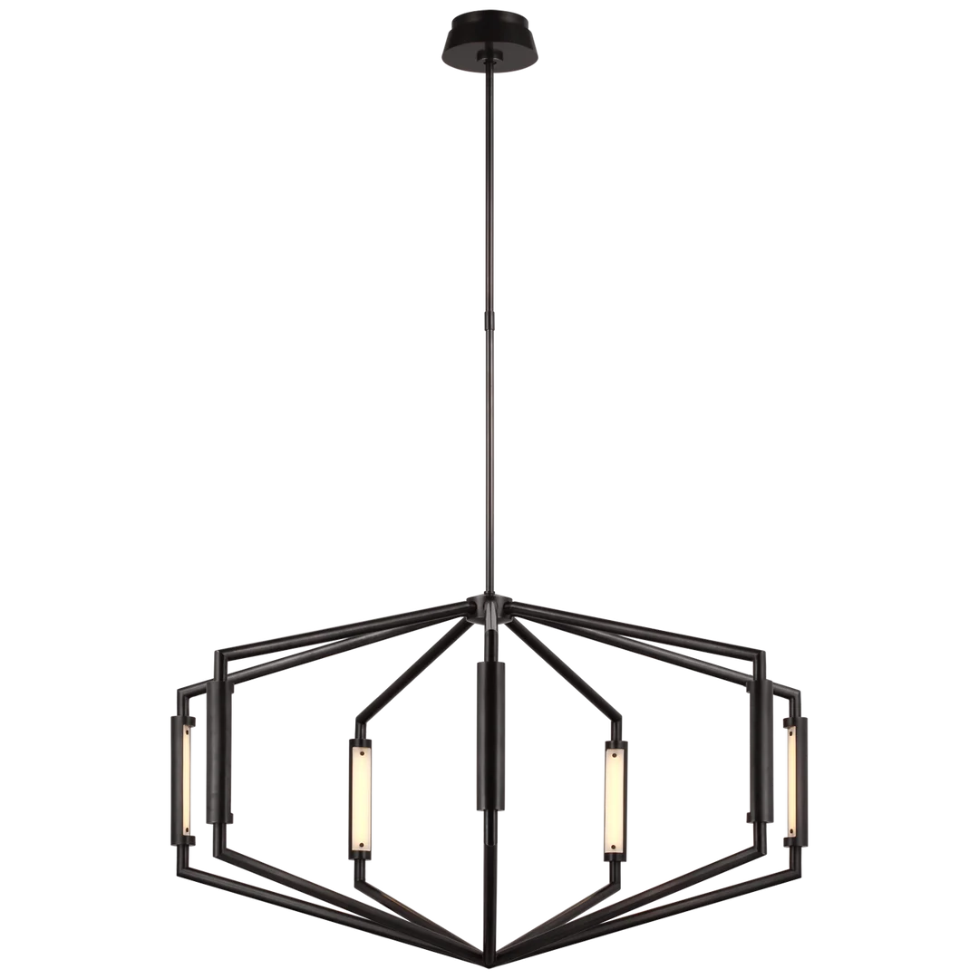 April 40" Low Profile Chandelier-Visual Comfort-VISUAL-KW 5707BZ-Chandeliers40"/Bronze-2-France and Son