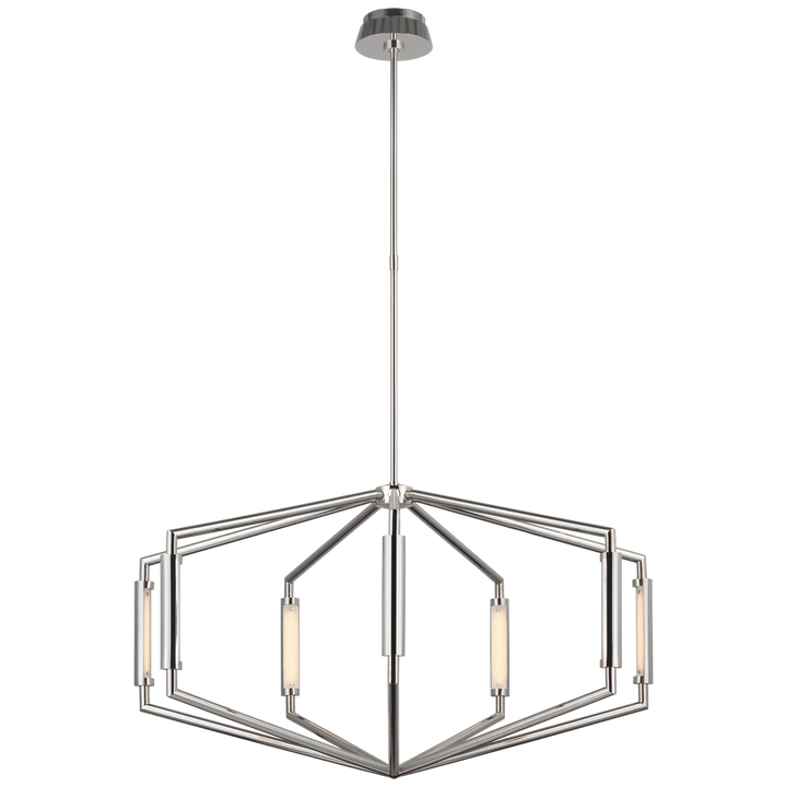 April 40" Low Profile Chandelier-Visual Comfort-VISUAL-KW 5707PN-Chandeliers40"/Polished Nickel-3-France and Son