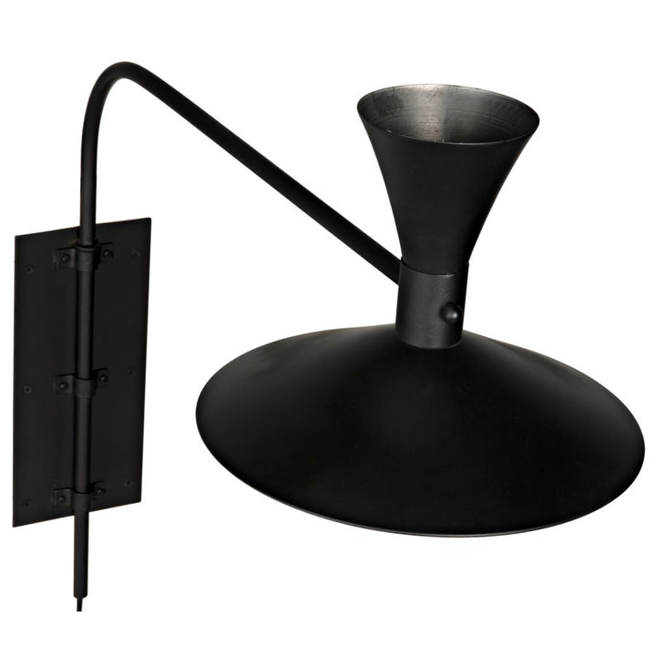 Enzo Sconce, Black Metal-Noir-NOIR-LAMP420MTB-Wall Lighting-5-France and Son