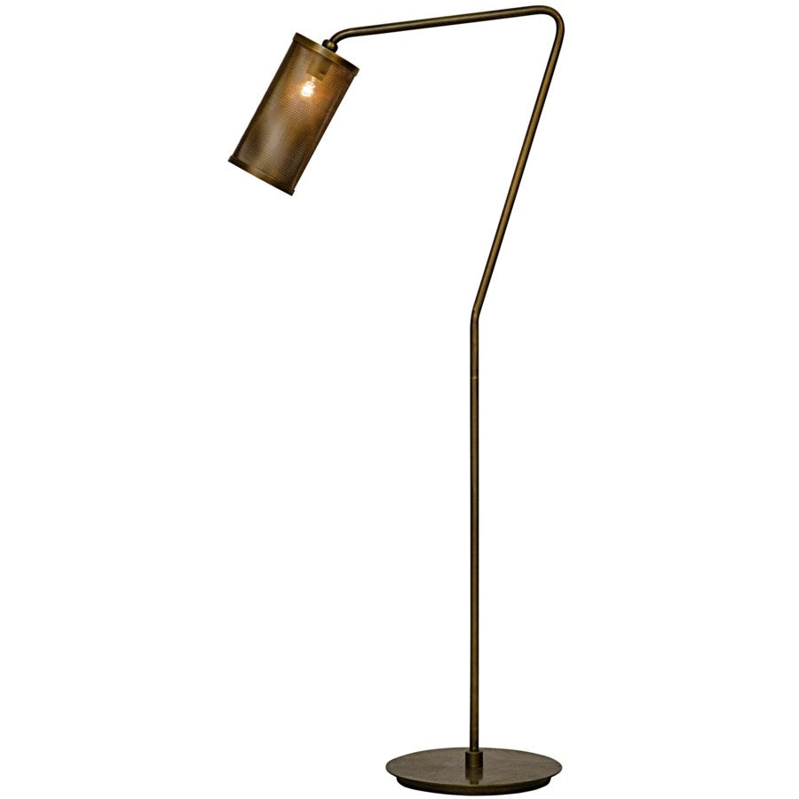 Pisa Floor Lamp, Antique Brass-Noir-NOIR-LAMP535MB-Floor Lamps-1-France and Son