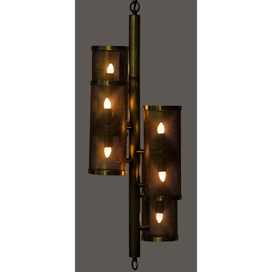 Pisa Pendant - Metal with Brass Finish-Noir-NOIR-LAMP573MB-Pendants-2-France and Son