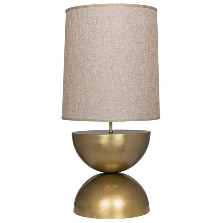 Pulan Table Lamp, Antique Brass-Noir-NOIR-LAMP630MBSH-Table Lamps-1-France and Son