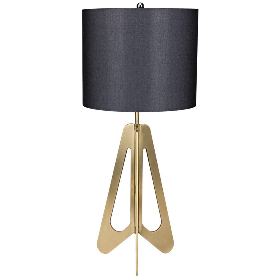 Candis Lamp with Black Shade, Antique Brass-Noir-NOIR-LAMP667MBSH-Table Lamps-1-France and Son