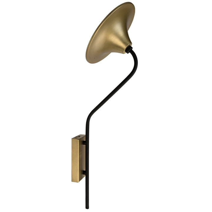 Messala Sconce - Black Steel and Brass Finish-Noir-NOIR-LAMP725MTB-Floor Lamps-3-France and Son