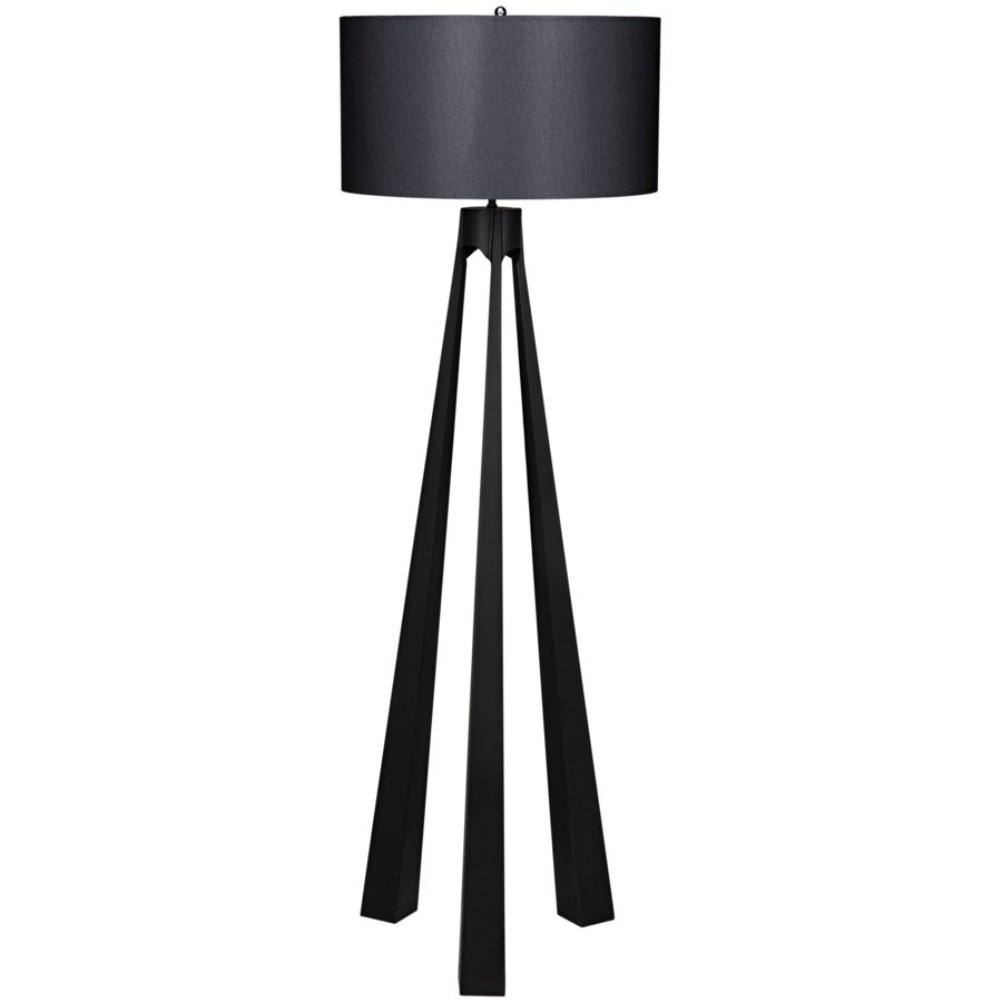 Lore Floor Lamp w/Shade-Noir-NOIR-LAMP737MTBSH-Floor Lamps-1-France and Son
