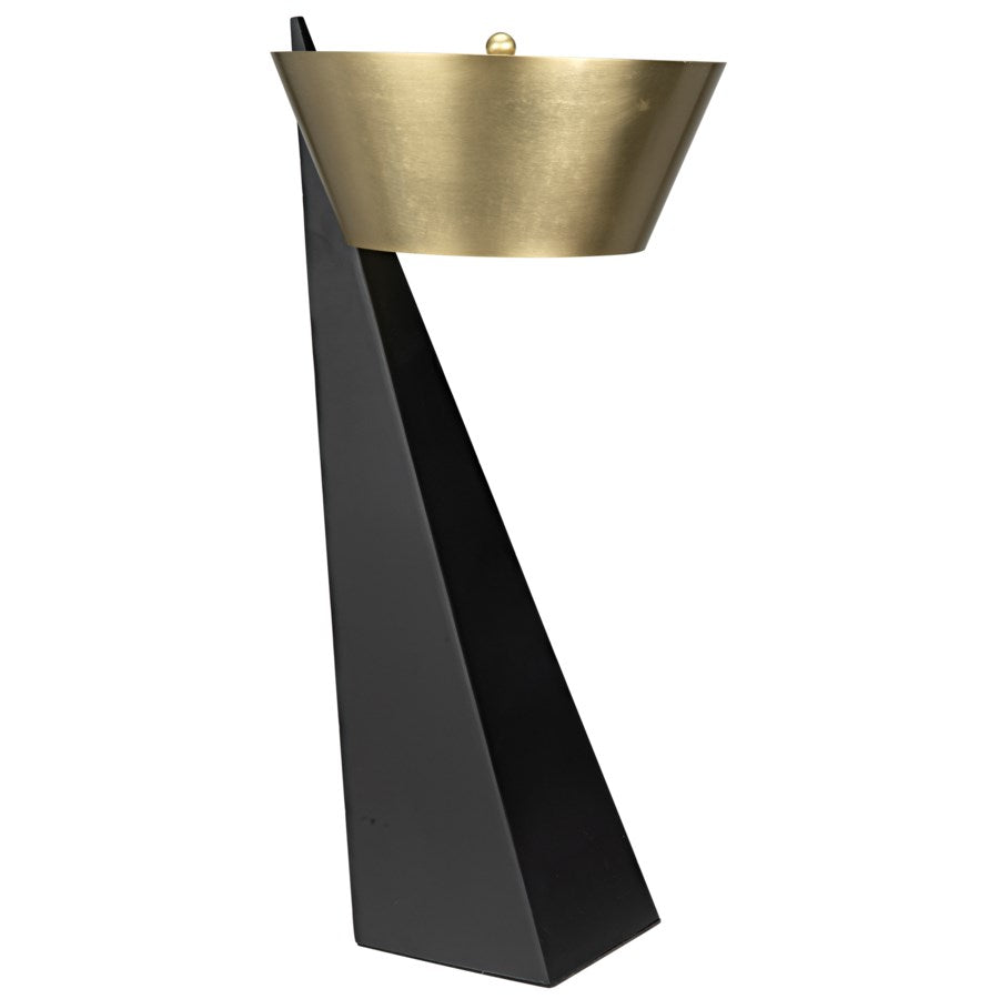 Claudius Table Lamp, Metal w/Brass Finish-Noir-NOIR-LAMP747MB-Table Lamps-1-France and Son