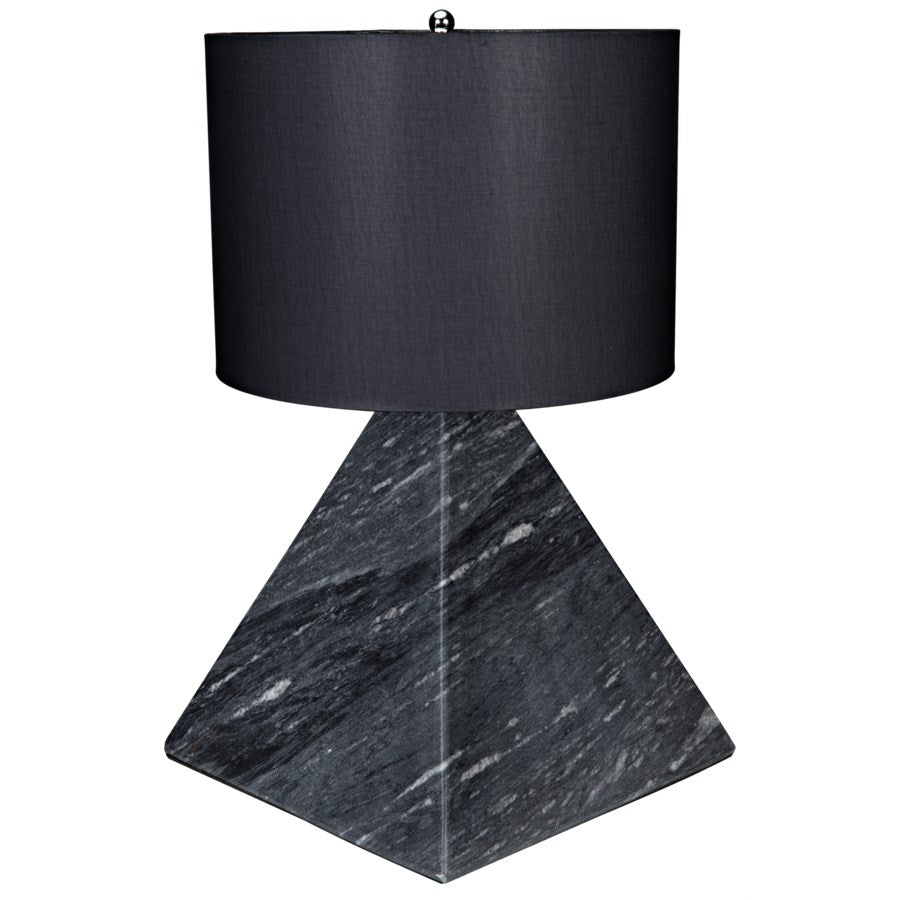 Sheba Table Lamp w/ Black Shade-Noir-NOIR-LAMP755BMSH-Table Lamps-1-France and Son