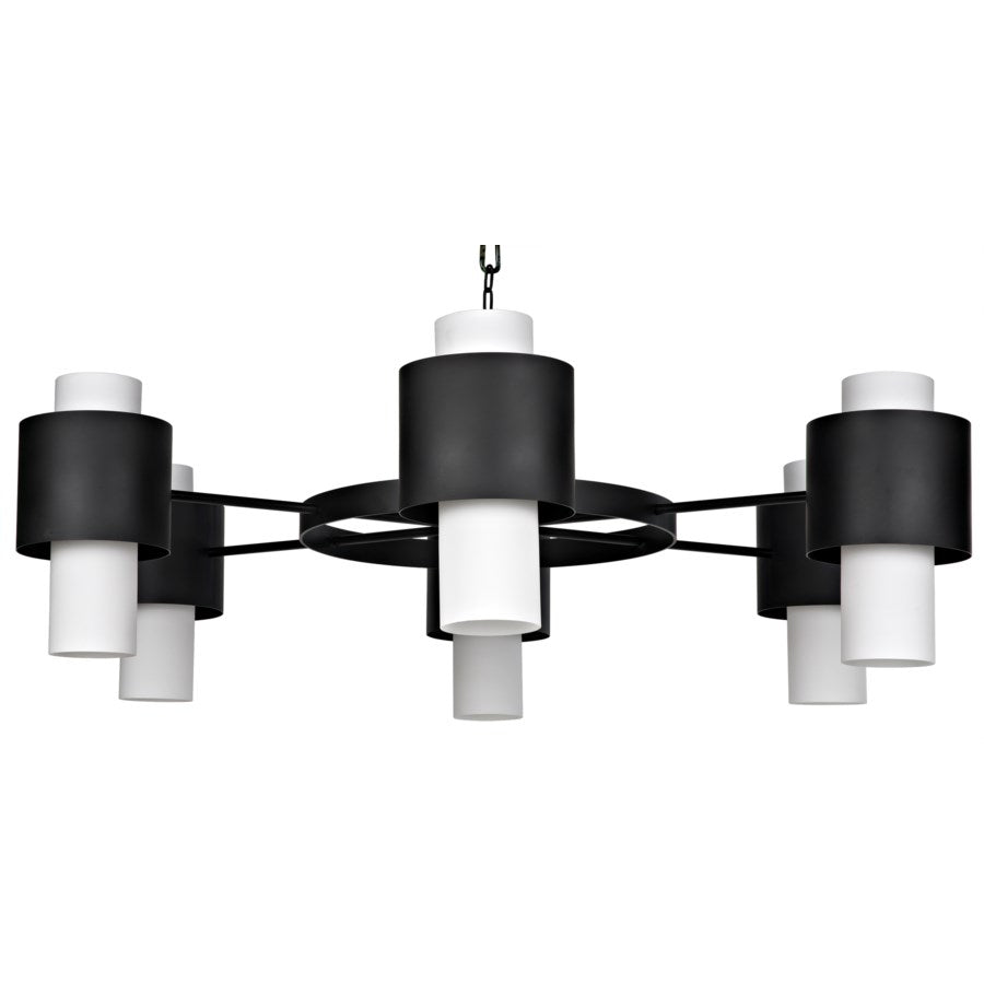 Socrates Chandelier, Metal w/Black Finish-Noir-NOIR-LAMP763MTB-Chandeliers-1-France and Son