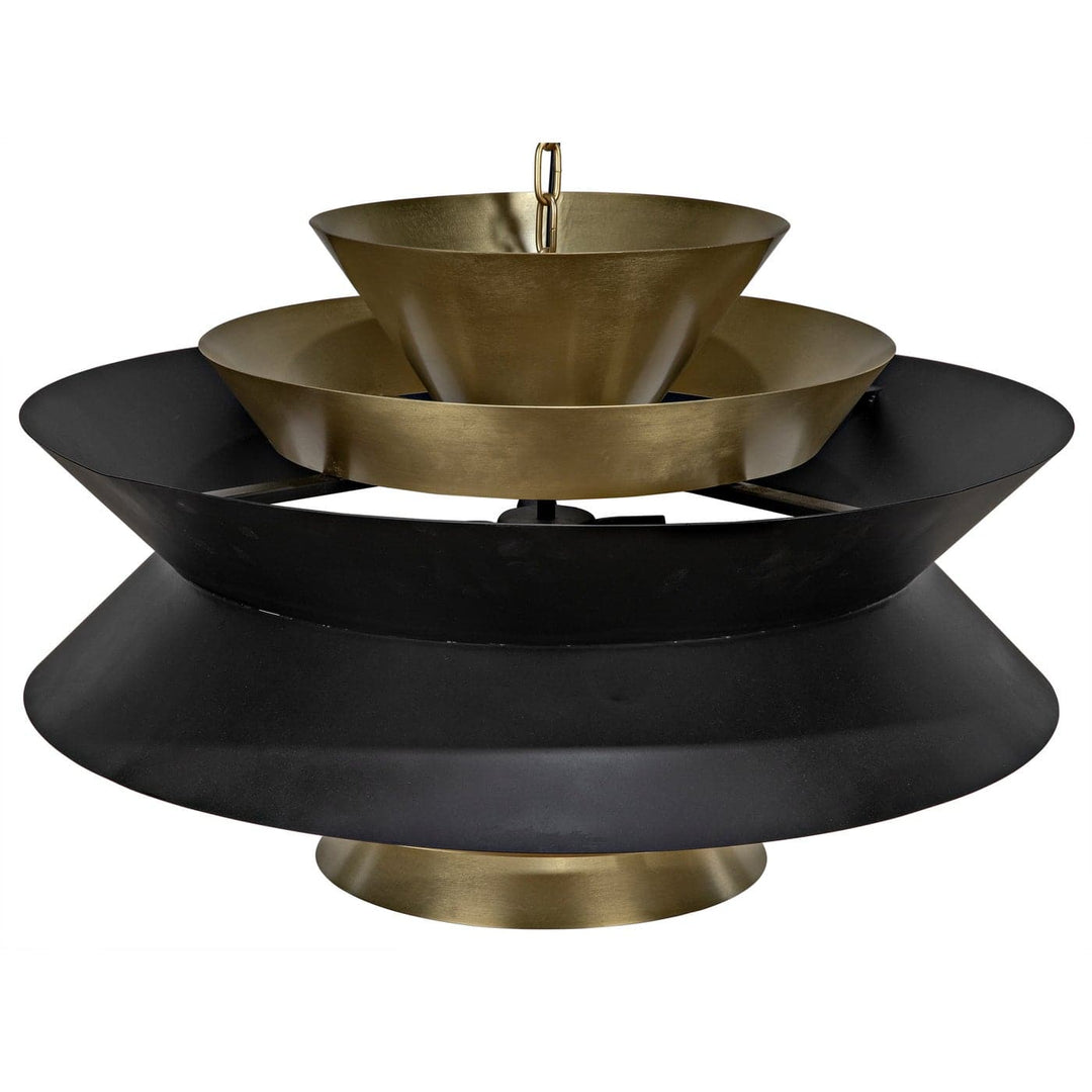 Arion Pendant, Steel with Brass Finish-Noir-NOIR-LAMP776MB-Pendants-3-France and Son