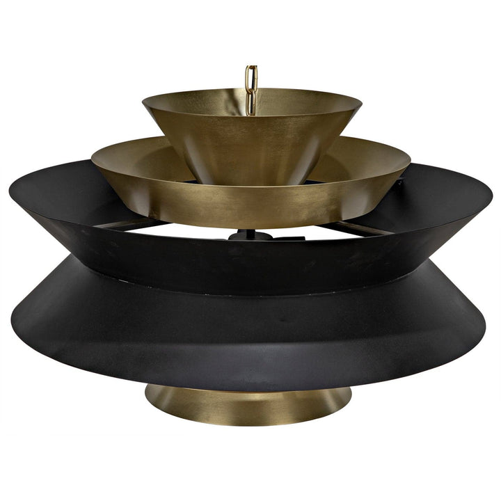 Arion Pendant, Steel with Brass Finish-Noir-NOIR-LAMP776MB-Pendants-3-France and Son