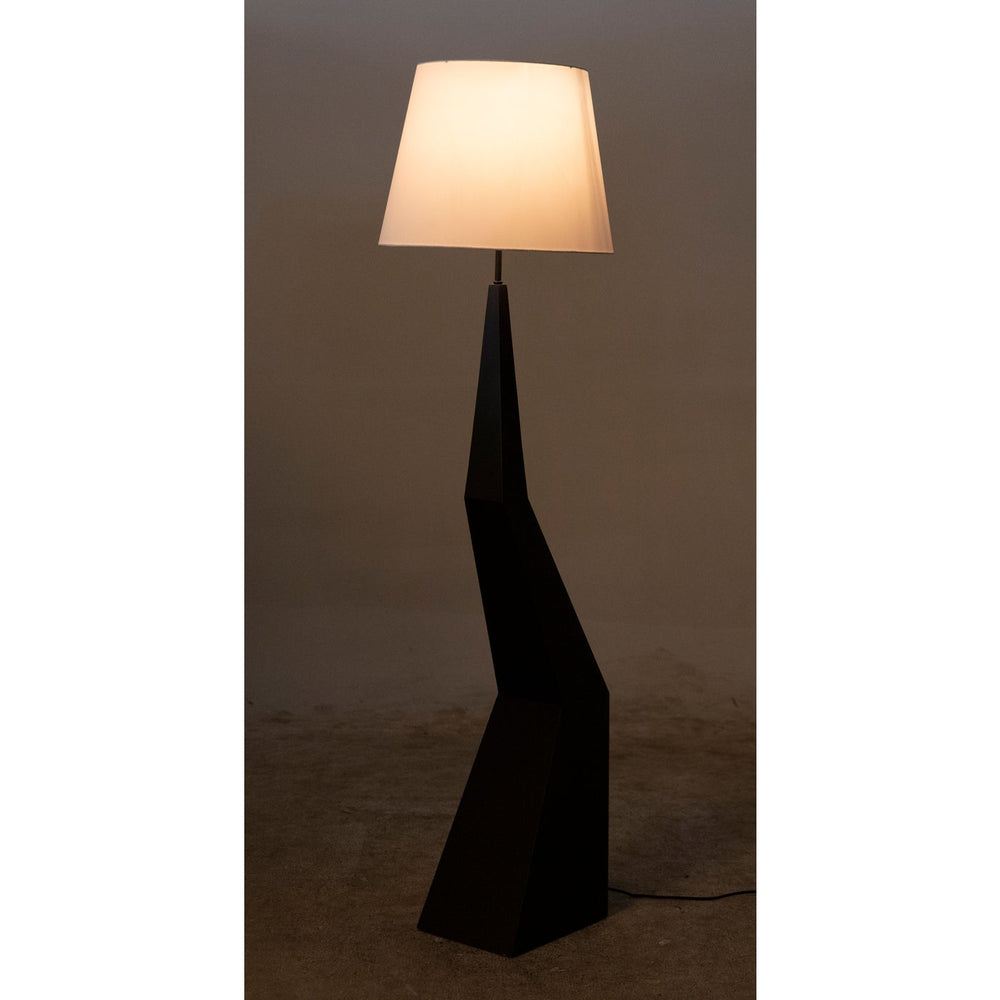Rhombus Floor Lamp With Shade - Black Metal-Noir-NOIR-LAMP779MTBSH-Floor Lamps-2-France and Son