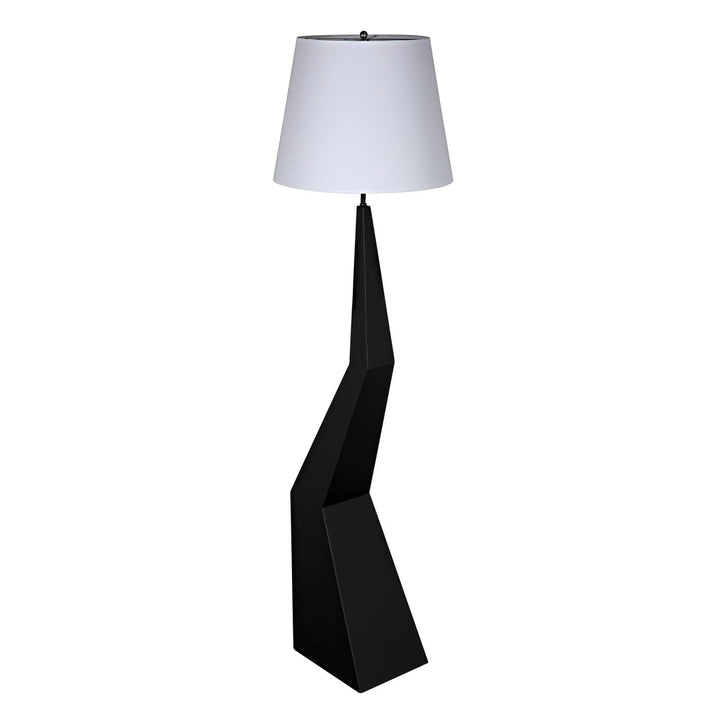Rhombus Floor Lamp With Shade - Black Metal-Noir-NOIR-LAMP779MTBSH-Floor Lamps-3-France and Son