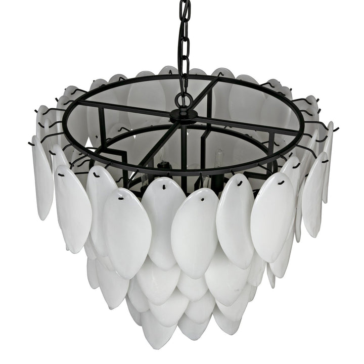 Lotus Chandelier Large Size-Noir-NOIR-LAMP780MTB-Chandeliers-3-France and Son