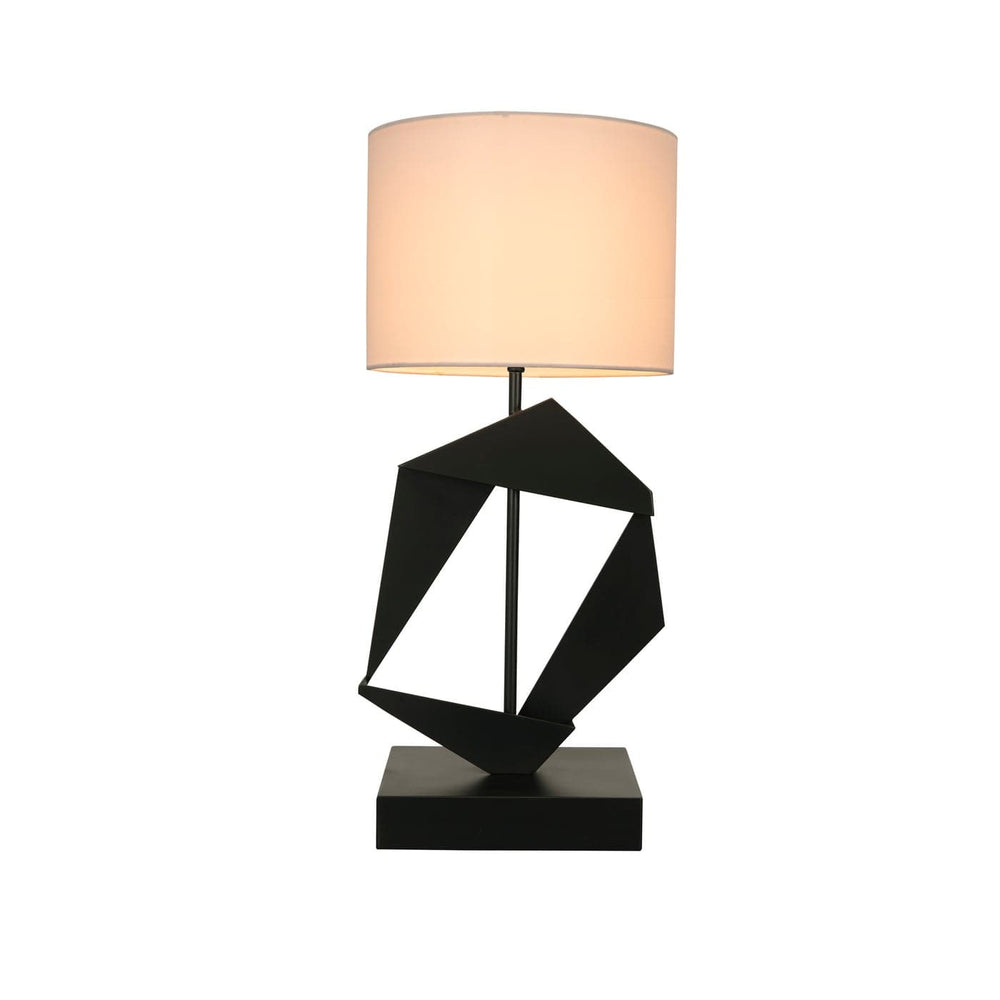 Timothy Table Lamp with Shade-Noir-NOIR-LAMP784MTBSH-Table Lamps-2-France and Son