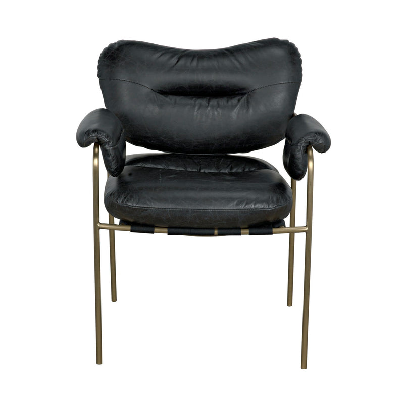 Aphrodites Chair - Metal With Leather-Noir-NOIR-LEA-AC003-1D-Lounge Chairs-4-France and Son