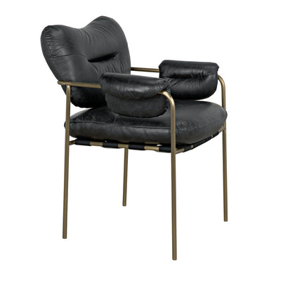 Aphrodites Chair - Metal With Leather-Noir-NOIR-LEA-AC003-1D-Lounge Chairs-5-France and Son