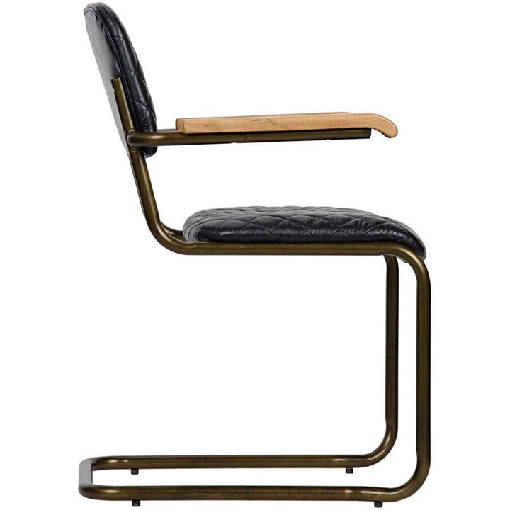 0045 Arm Chair, Vintage Black Leather-Noir-NOIR-LEA-C0045B-Dining Chairs-3-France and Son