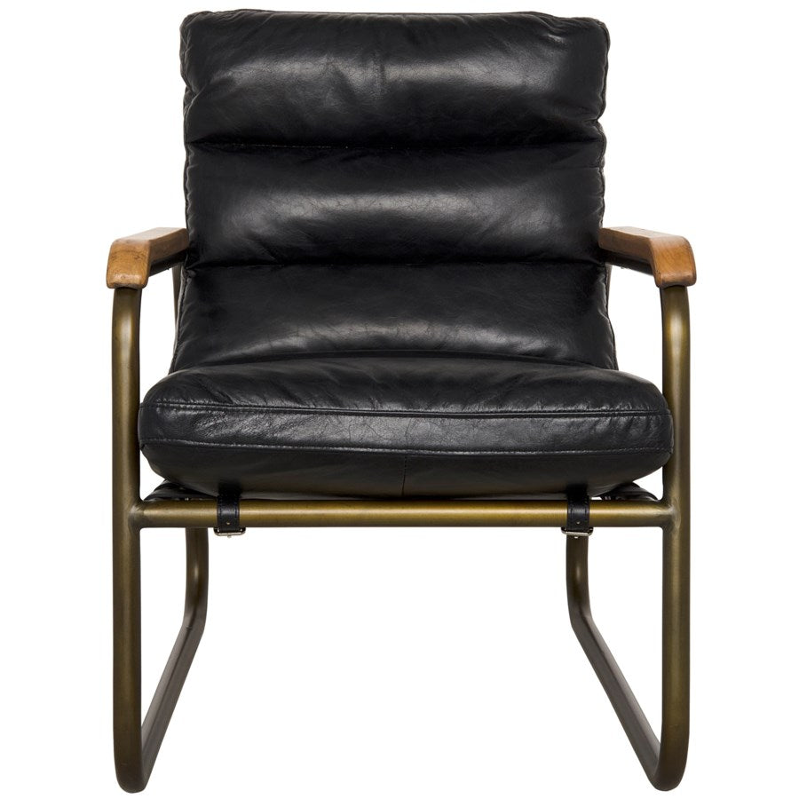 Cowhide Arm Chair-Noir-NOIR-LEA-C0118-1D-Lounge Chairs-3-France and Son