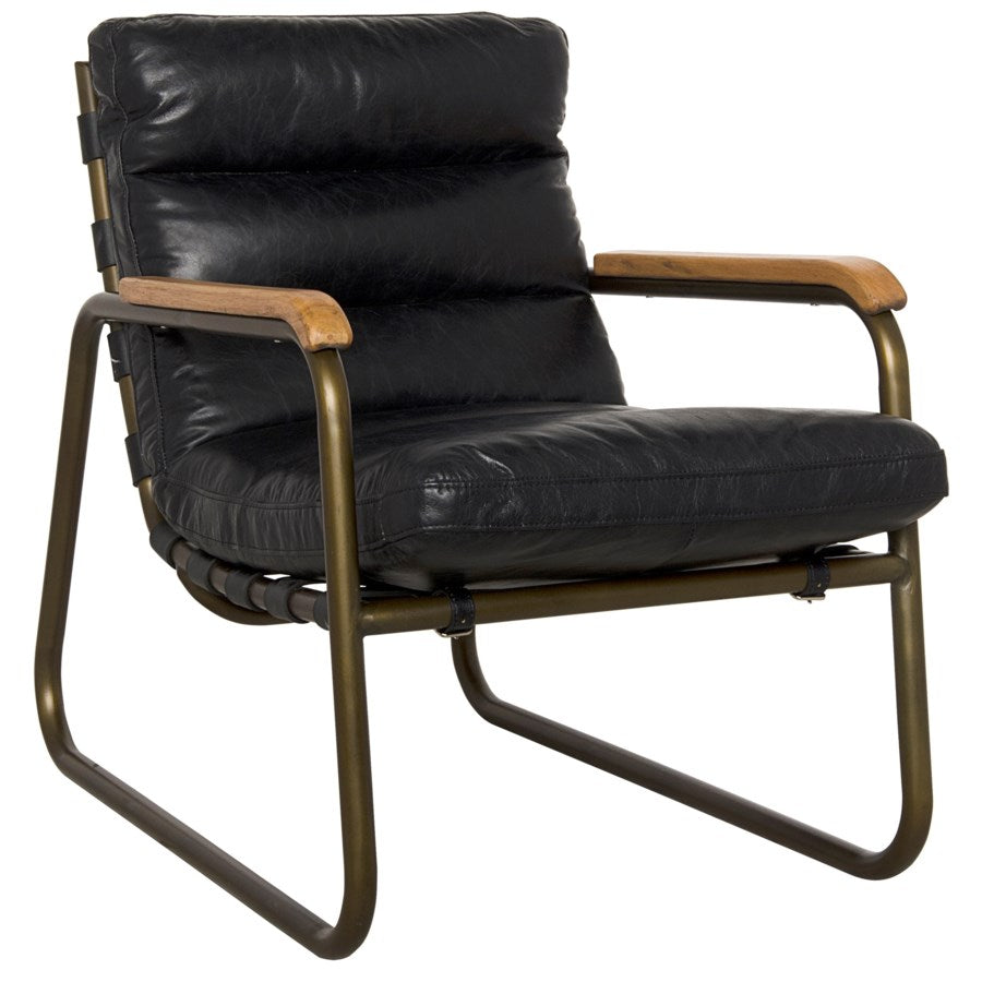 Cowhide Arm Chair-Noir-NOIR-LEA-C0118-1D-Lounge Chairs-1-France and Son