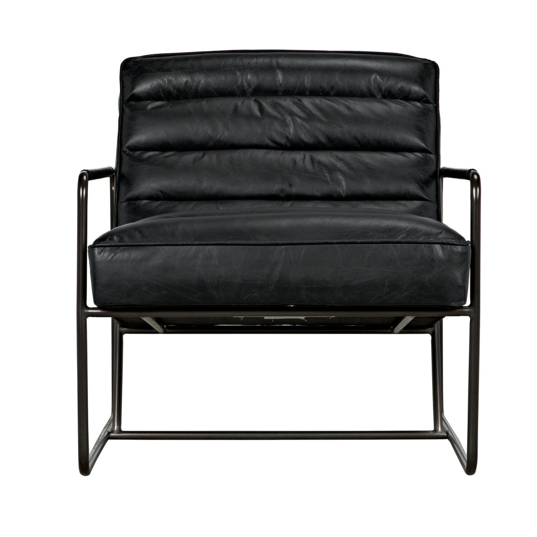 Demeter Chair - Metal/Leather-Noir-NOIR-LEA-C0306-1D-Lounge Chairs-3-France and Son