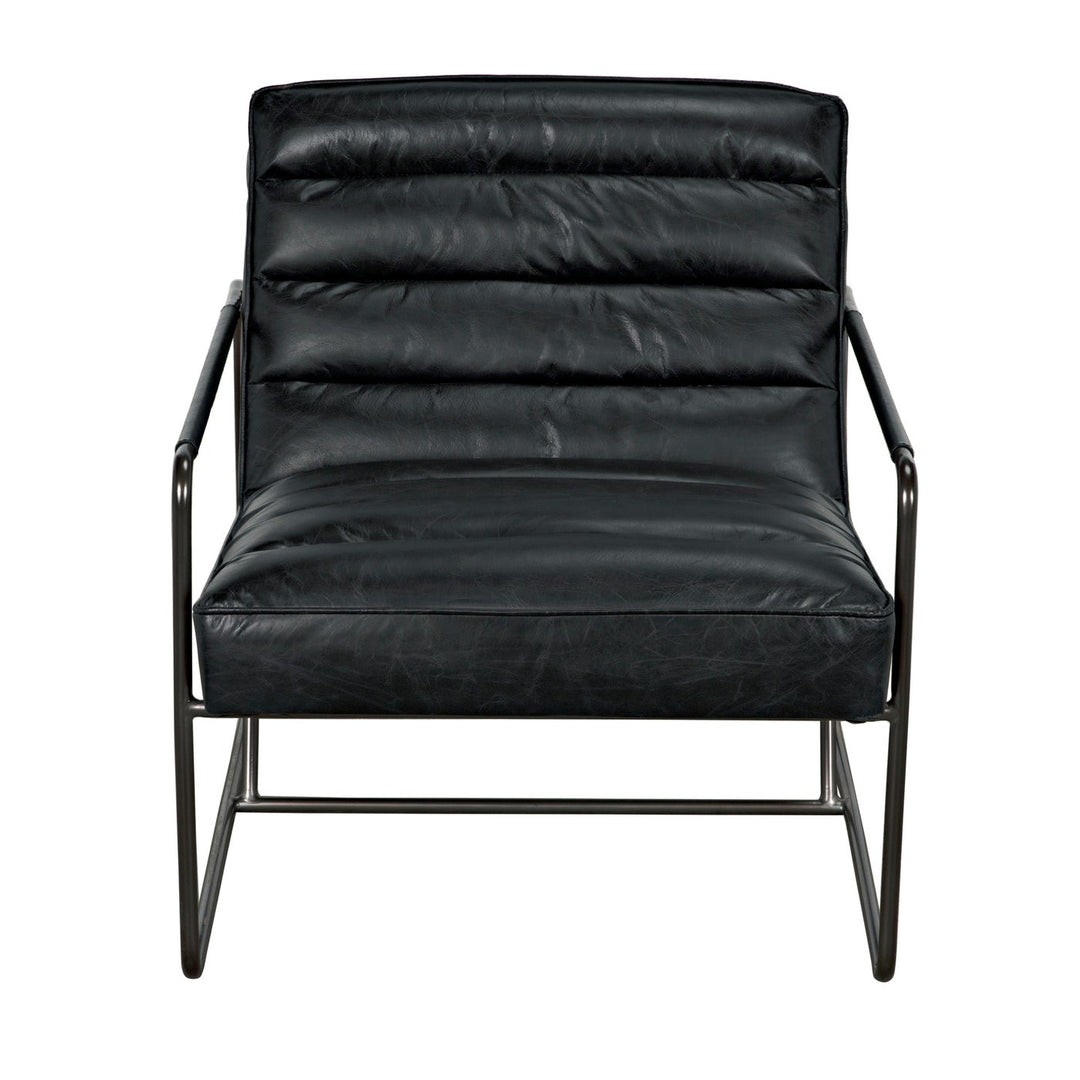 Demeter Chair - Metal/Leather-Noir-NOIR-LEA-C0306-1D-Lounge Chairs-4-France and Son