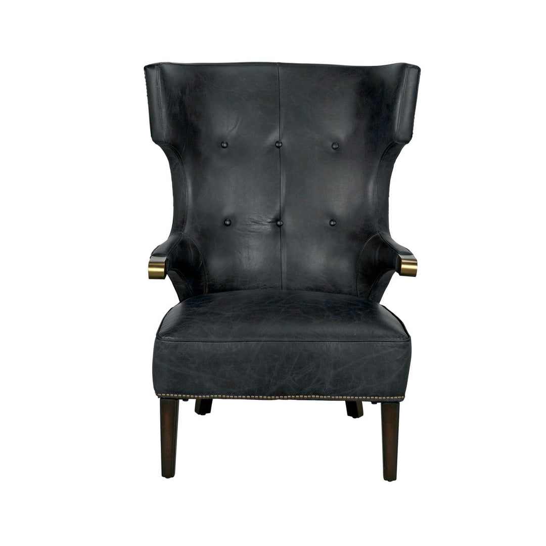 Heracles Chair - Leather-Noir-NOIR-LEA-C0387-1D-Lounge Chairs-4-France and Son