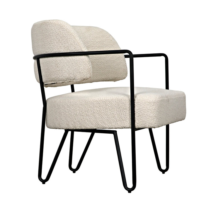 Zeus Chair - Metal/Boucle Fabric-Noir-NOIR-LEA-C0469-1D-Lounge Chairs-4-France and Son