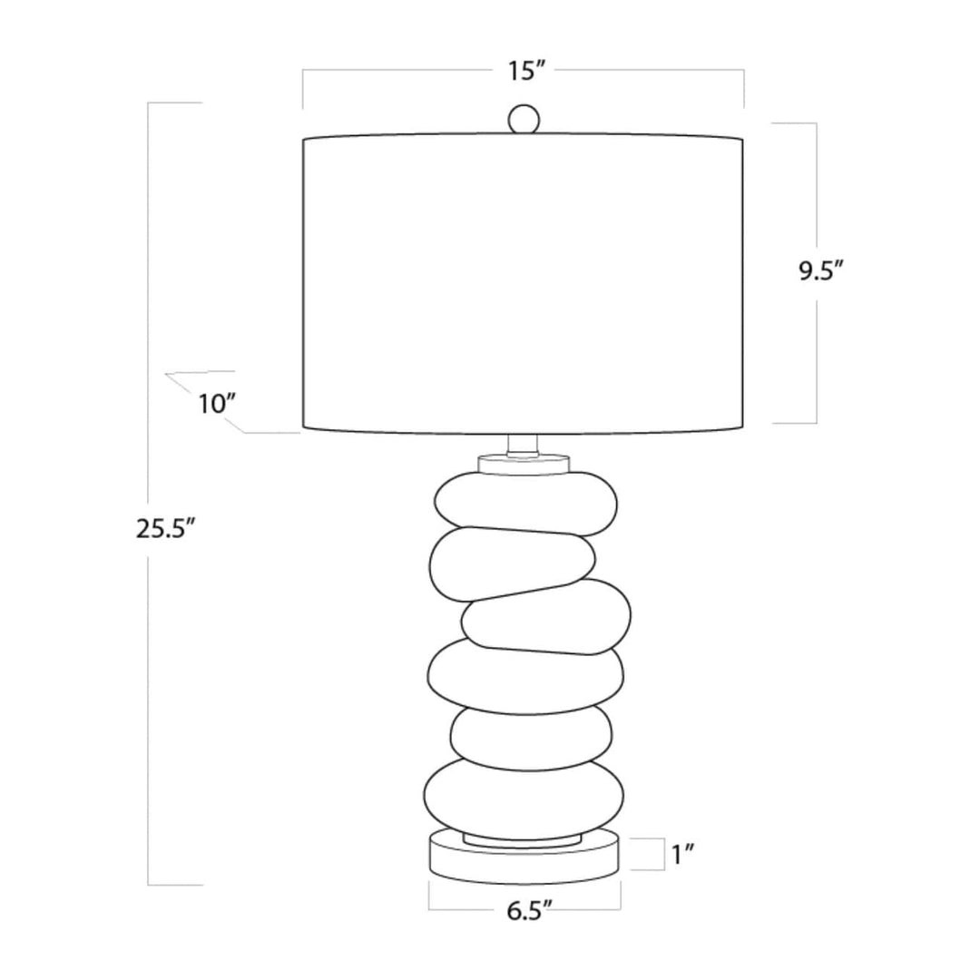 Stacked Pebble Glass Table Lamp (Aqua)