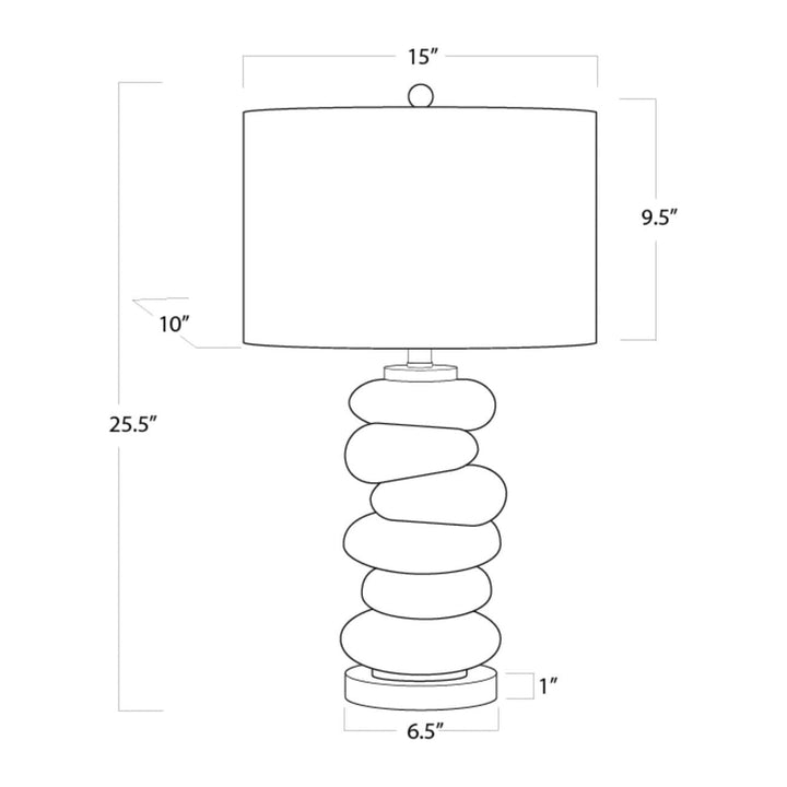 Stacked Pebble Glass Table Lamp (Aqua)