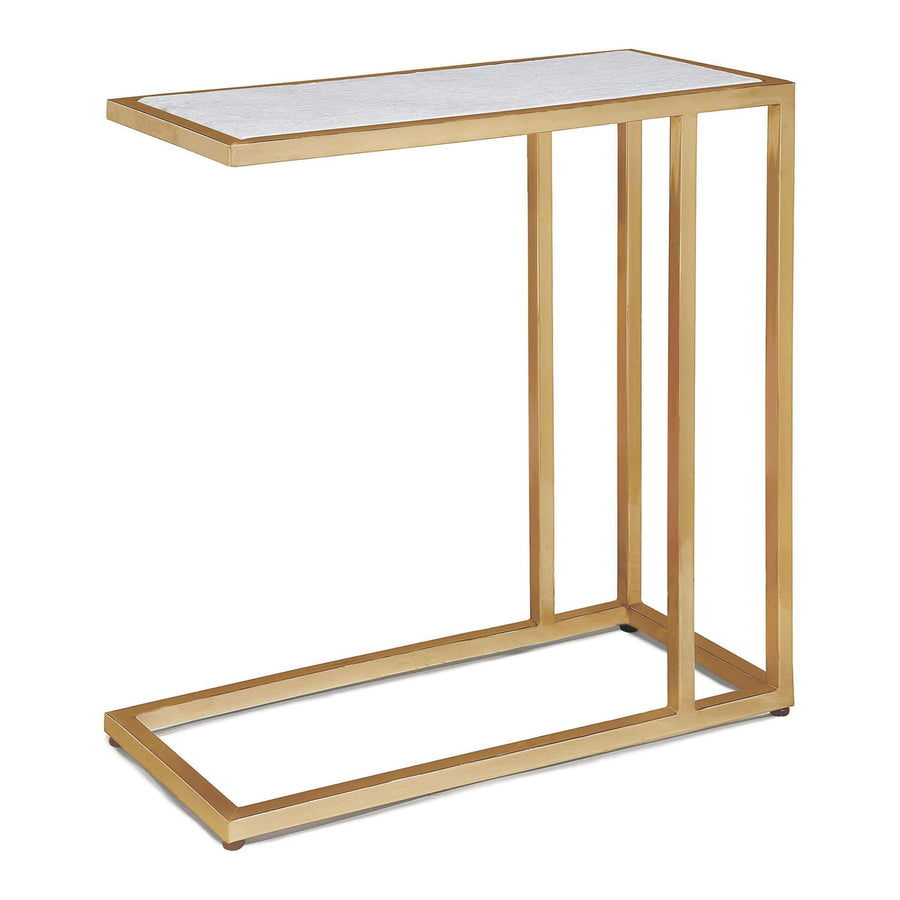 Echelon Sofa Hugger Table - Natural Brass-Regina Andrew Design-RAD-30-1015NB-Side Tables-1-France and Son