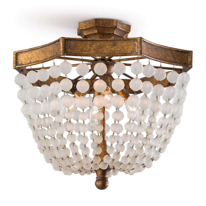 Frosted Crystal Bead Semi Flush Mount-Regina Andrew Design-RAD-16-1164-Flush Mounts-1-France and Son