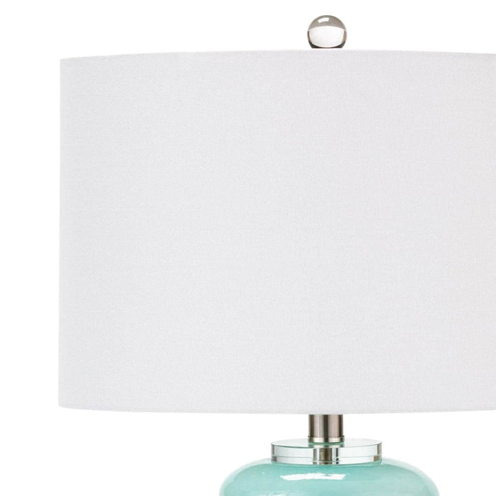 Stacked Pebble Glass Table Lamp (Aqua)