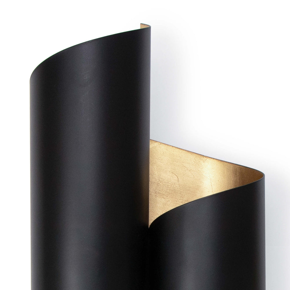 Folio Sconce-Regina Andrew Design-RAD-15-1157BLK-Outdoor Wall SconcesBlack and Gold-2-France and Son