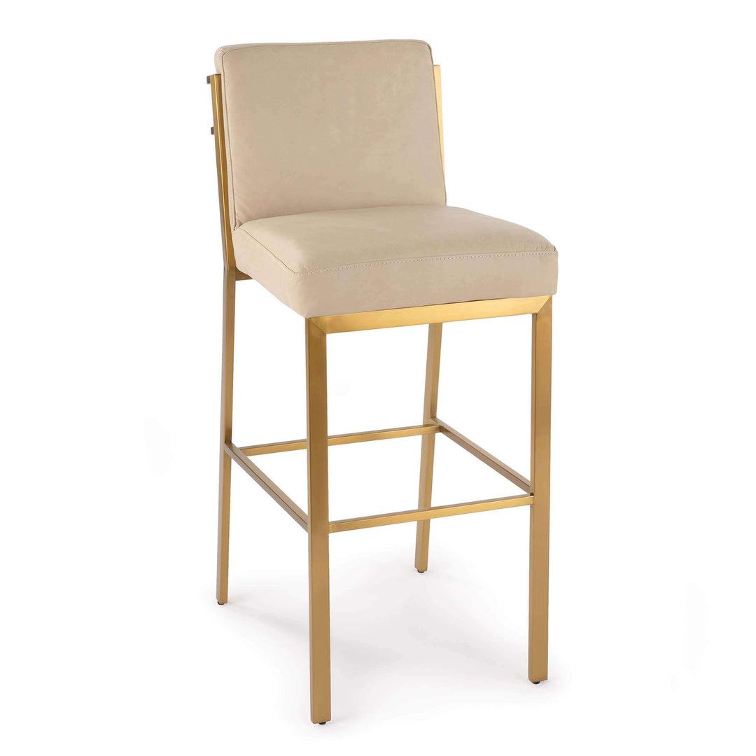 Chantal Leather Bar Stool - Cappuccino-Regina Andrew Design-RAD-32-1127-Bar Stools-1-France and Son