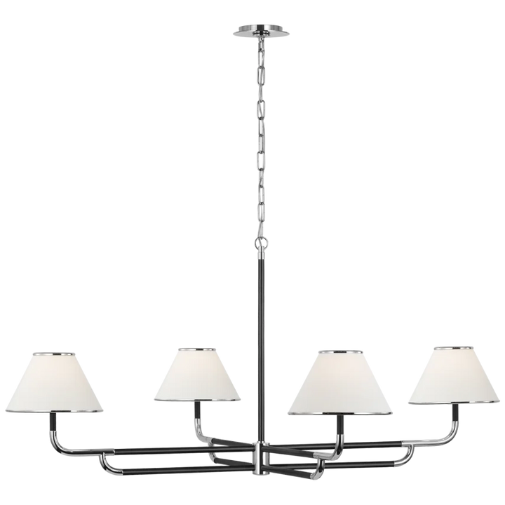 Ruby Grande Chandelier-Visual Comfort-VISUAL-MF 5055PN/EB-L-ChandeliersPolished Nickel and Ebony-1-France and Son