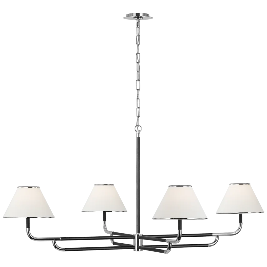 Ruby Grande Chandelier-Visual Comfort-VISUAL-MF 5055PN/EB-L-ChandeliersPolished Nickel and Ebony-1-France and Son