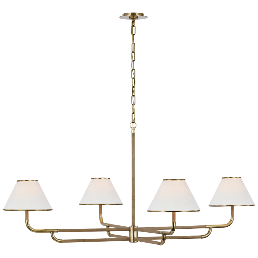Ruby Grande Chandelier-Visual Comfort-VISUAL-MF 5055SB/NO-L-ChandeliersSoft Brass and Natural Oak-2-France and Son