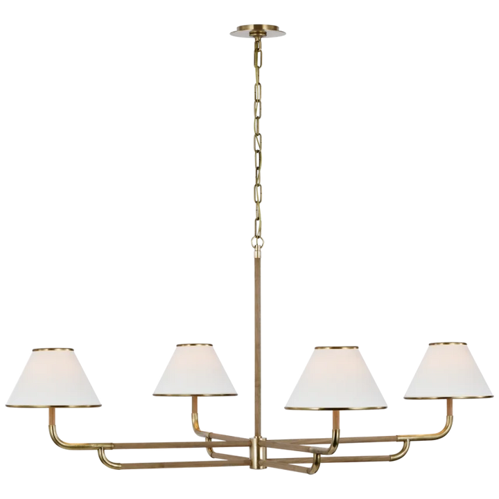 Ruby Grande Chandelier-Visual Comfort-VISUAL-MF 5055SB/NO-L-ChandeliersSoft Brass and Natural Oak-2-France and Son