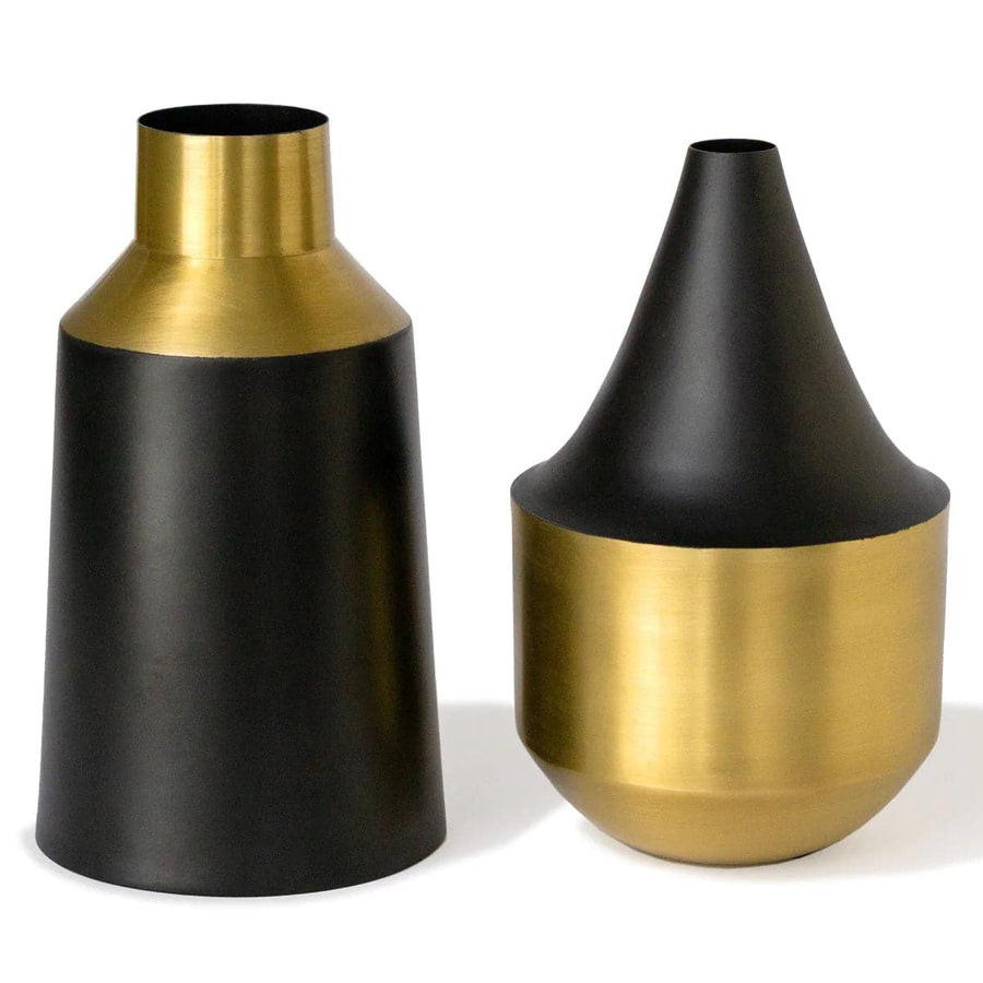 Berber Noir 9.5"H Vase - set of 2-Gold Leaf Design Group-GOLDL-IR9600-9B-Vases-1-France and Son