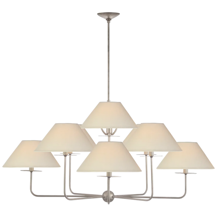 Kenzo Large Chandelier-Visual Comfort-VISUAL-NW 5070BSL-L-ChandeliersBurnished Silver Leaf-1-France and Son