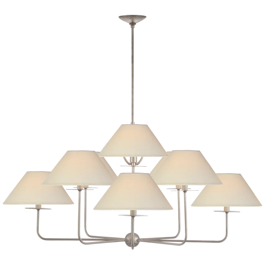 Kenzo Large Chandelier-Visual Comfort-VISUAL-NW 5070BSL-L-ChandeliersBurnished Silver Leaf-1-France and Son