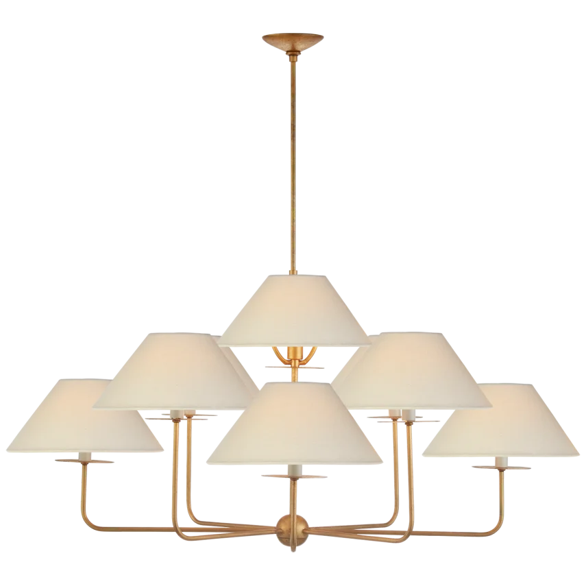 Kenzo Large Chandelier-Visual Comfort-VISUAL-NW 5070GI-L-ChandeliersGilded Iron-2-France and Son