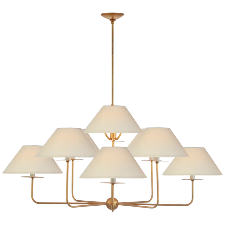 Kenzo Large Chandelier-Visual Comfort-VISUAL-NW 5070GI-L-ChandeliersGilded Iron-2-France and Son