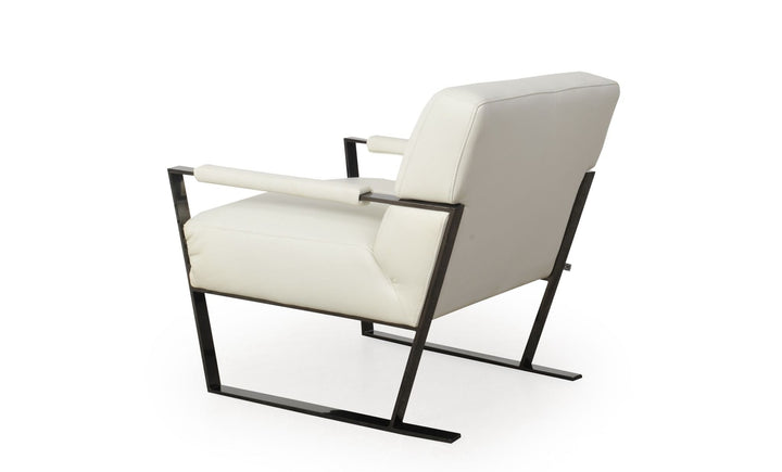 Moorea Contemporary Chair Snow White-Moroni Leather-MORONI-53701L1296-Lounge Chairs-3-France and Son