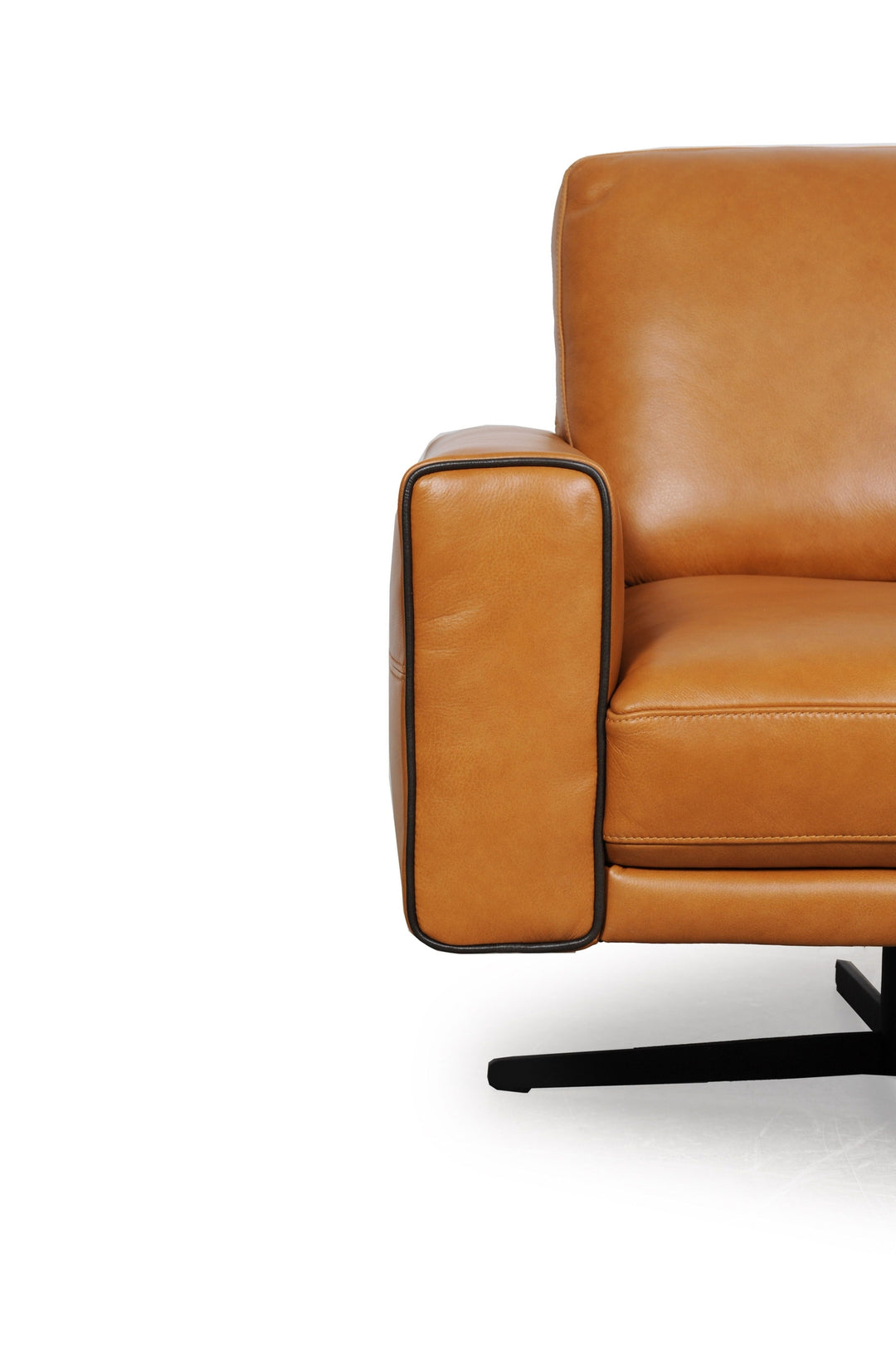 Castelle Full Leather Swivel Lounge Chair-Moroni Leather-MORONI-59306B1857-Lounge Chairs-6-France and Son