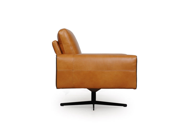 Castelle Full Leather Swivel Lounge Chair-Moroni Leather-MORONI-59306B1857-Lounge Chairs-4-France and Son
