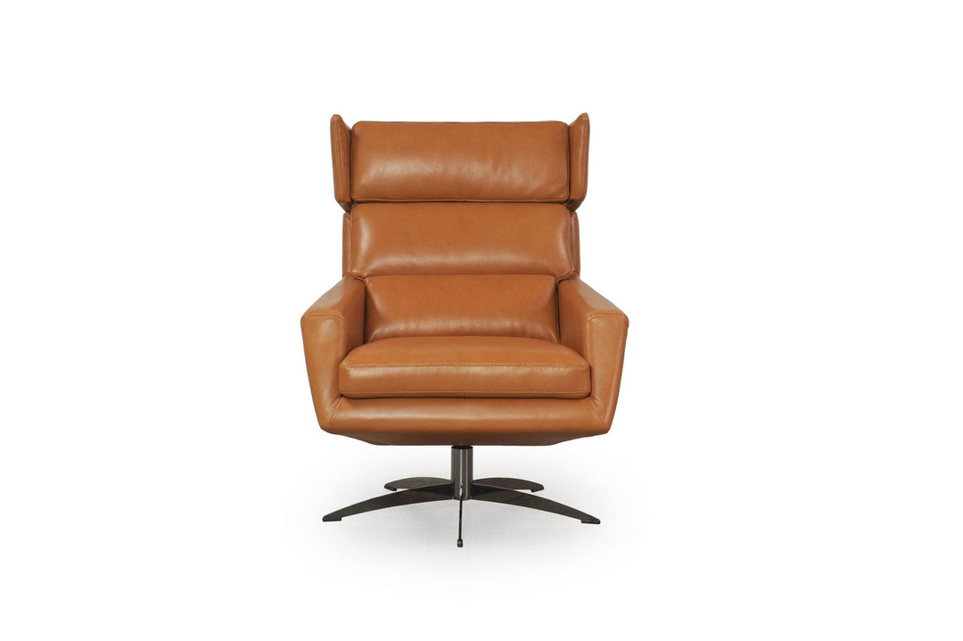 Ditmar Tan Full Leather Modern Swivel Chair-Moroni Leather-MORONI-58606D1857-Lounge Chairs-4-France and Son