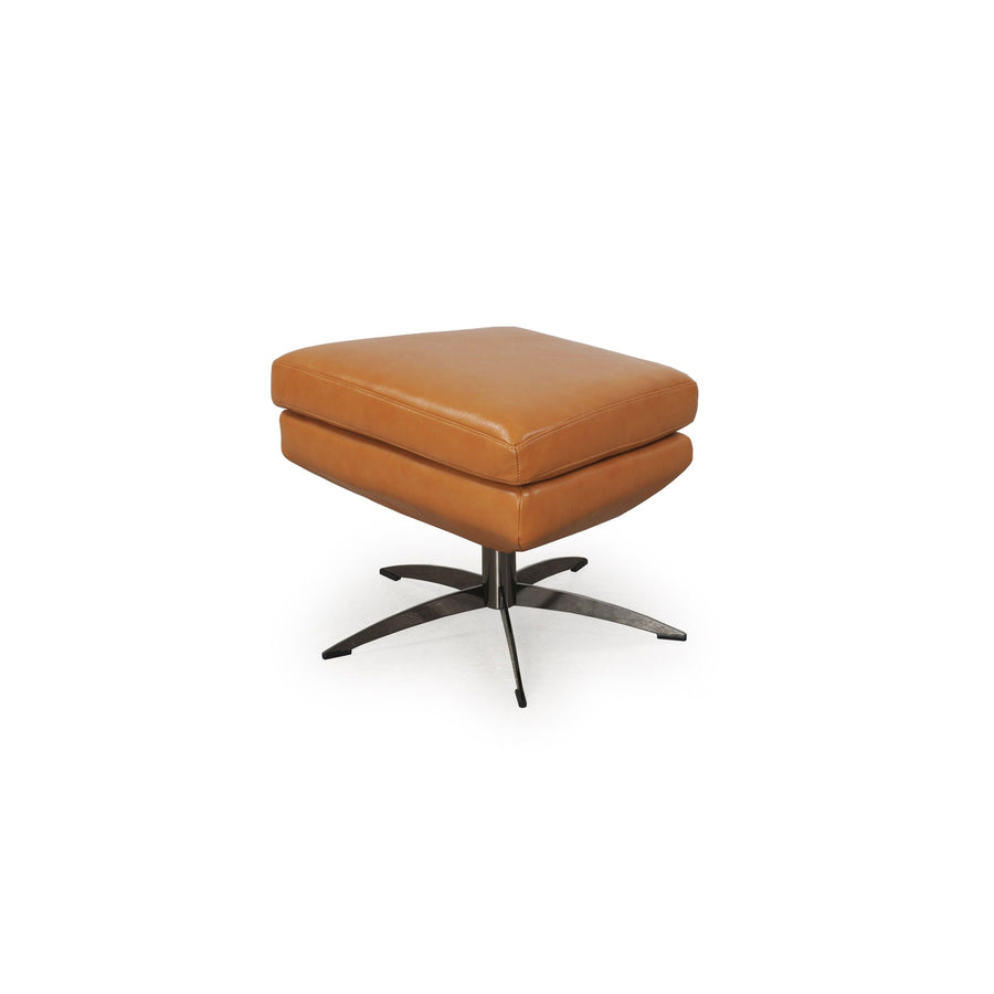 Ditmar Tan Full Leather Modern Swivel Ottoman-Moroni Leather-MORONI-58626D1857-Stools & Ottomans-1-France and Son