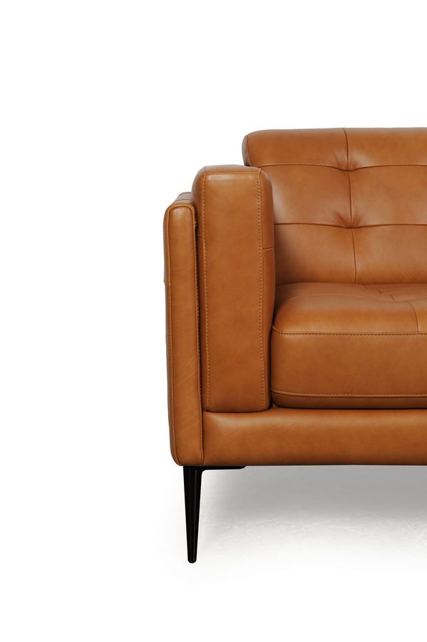 Elson Full Leather Chair Tan-Moroni Leather-MORONI-44001BS1961-Lounge Chairs-5-France and Son